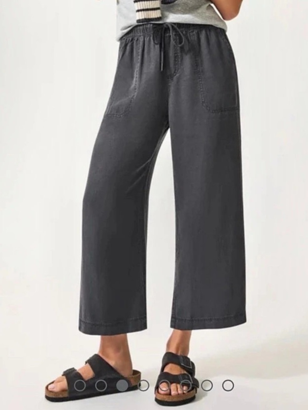 Splendid Angie Crop Wide Leg Pant Wide Leg Cropped Pants in Gray